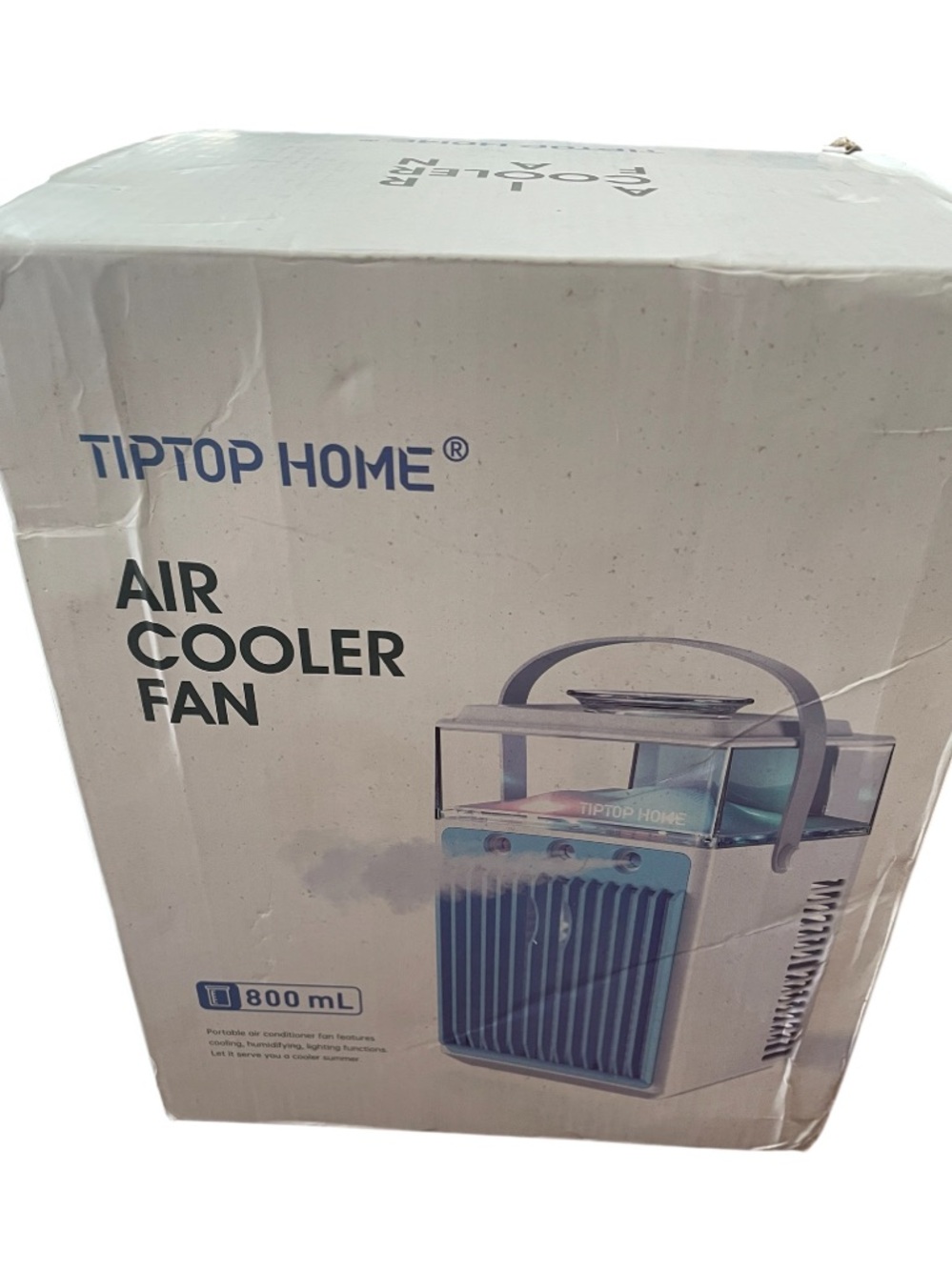 TIPTOP HOME Air Cooler Fan - White with Blue Accents